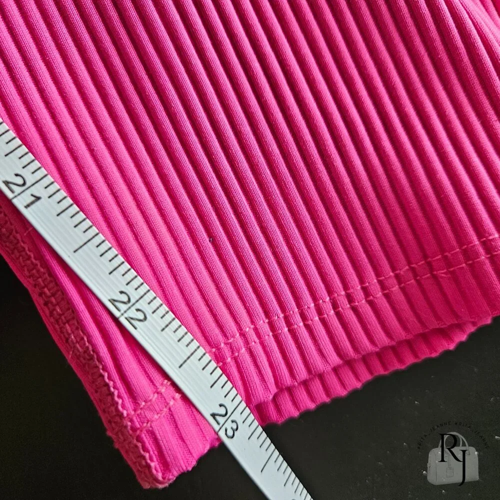 Carbon38 Ribbed 7/8 Legging β XXL β Neon Pink β Sculpting High Rise - Picture 11 of 11